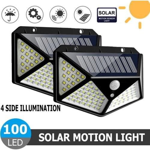 144 100 LEDs Solar Light Outdoor Solar Lamp PIR Motion Sensor Solar Powered Sunlight Street Light for Garden Decoration
