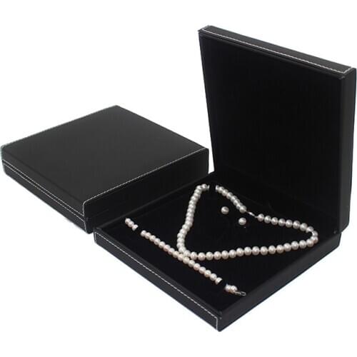 19x19x5cm PU Leather Velvet Jewelry Earring Necklace Gift box for Jewerlley Set Display Storage Case