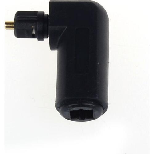2Pcs Toslink Digital Optical Right Angle Audio Adapter 360 Degree Rotates PVC new