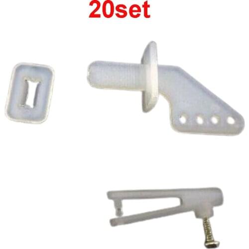 20sets RC Model Servo KT Rudder Angle 4 Hole + 1.1mm Chuck Clip Clevis+Adjustable Screw Fit For FPV Fixwing Accessories