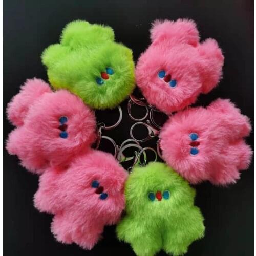 2021 Cute Cartoon Pink Stupid Plush Pendant Doll Creative Ornaments Soothing Doll Crib Decoration Key Chain Christmas Gift