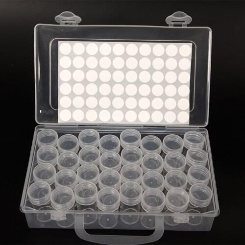 32/64 Bottles Jar Square Diamond Painting Storage box Diamond Painting Accessories Beads Container Mosaic Storage boxes Tools