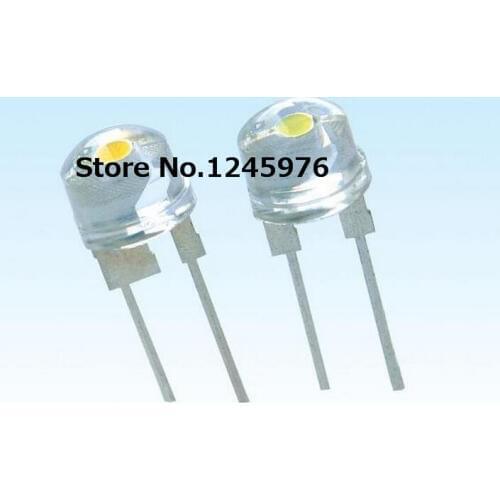 8MM white 0.75W straw hat light-emitting diode LED Light Beads