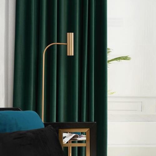 Nordic Velvet Curtains Dark Green Bedroom Velvet Curtains Blaclout Curtains Solid Color Curtains for Bedroom and Living Room