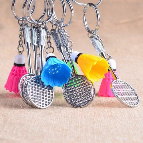 FREE SHIPPING BY DHL 120pcs/lot Newest Mini Badminton Keychains Racket Keyrings for Sports Gifts
