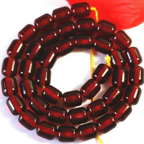 Dark red resin beeswax synthetic lvory 8*9mm 9*11mm 10*13mm diy barrel rice shape loose beads jewelry making 15inch B71
