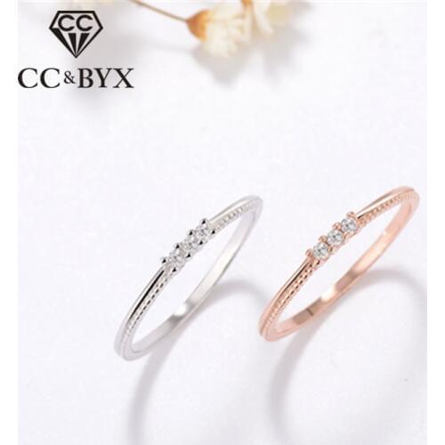 CC Simple Rings For Women 925 Silver Double Color Tail Ring Bridal Wedding Engagement Party Accessories Drop Shipping CC1461