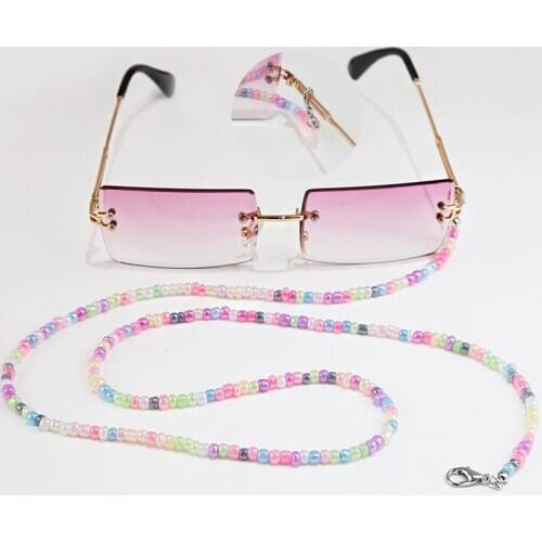 2021 Multi-color mask chain strand rice beads glasses mask chain glasses rope female pink mask chain holder accessories