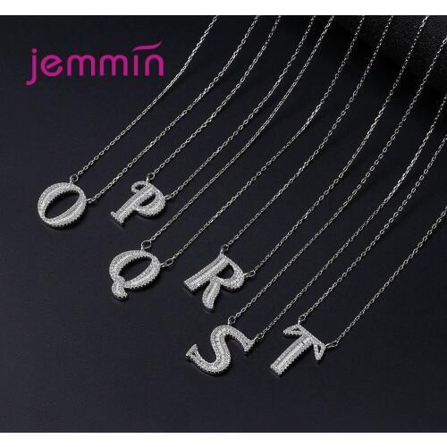 New Arrival 925 Sterling Silver Chain Necklace For Lovers Women Men Anniversary Engagement 26 Letters Trendy Style