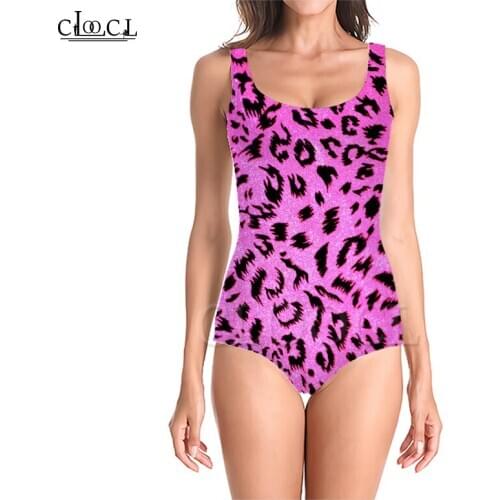 CLOOCL Fashion Colorful Leopard 3D Print Girls One-piece Summer Swimsuit Bathing Suit Beach Sleeveless Slim Sexy Swimsuit