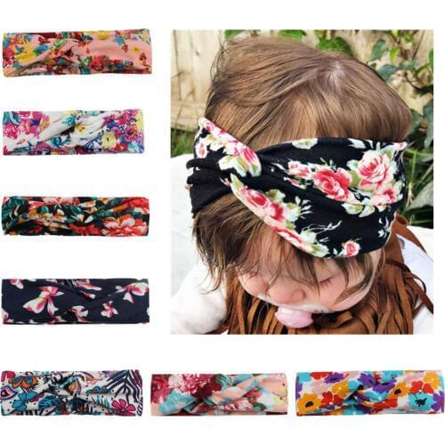 Baby Girl child hairband Hair Accessories Baby Girl Print Bowknot Headband Infant Hair Weave band Headband Ribbon Elasticity