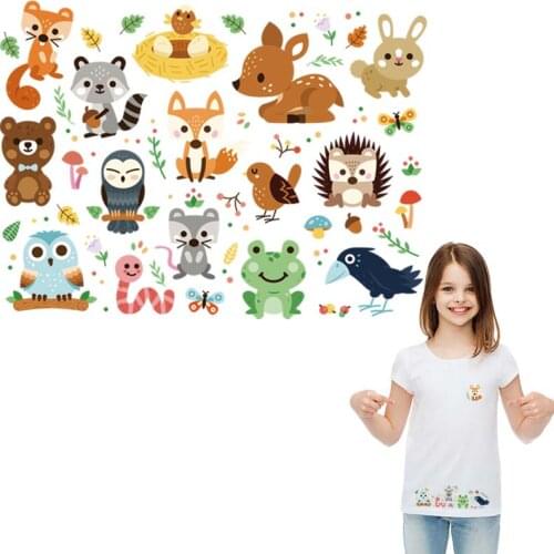 Children Animal Patches Forest Animal Clothes Stickers Iron On Diy Accessory Heat Transfer Fashion Applications For Clothes