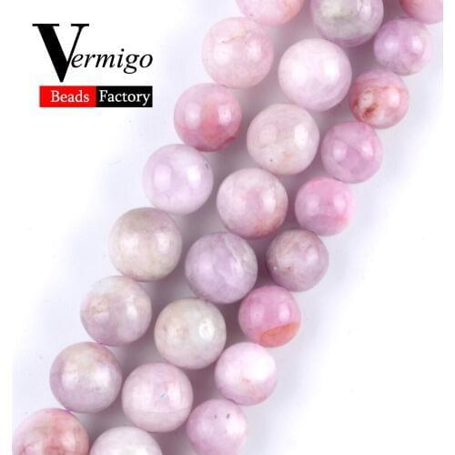 Purple Spodumene Natural Stone Beads DIY Necklace Bracelet For Jewelry Making Wholesale Round Loose Spacer Beads 8mm-10mm 15"