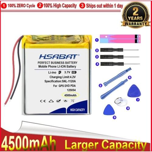 HSABAT 0 Cycle 4500mAh 125054 Battery for Mp3 MP4 MP5 GPS PSP High Quality Replacement Accumulator