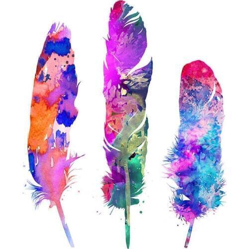 JMINE Div 5D Colorful Feathers Full Diamond Painting cross stitch kits art High Quality artist 3D paint by diamonds