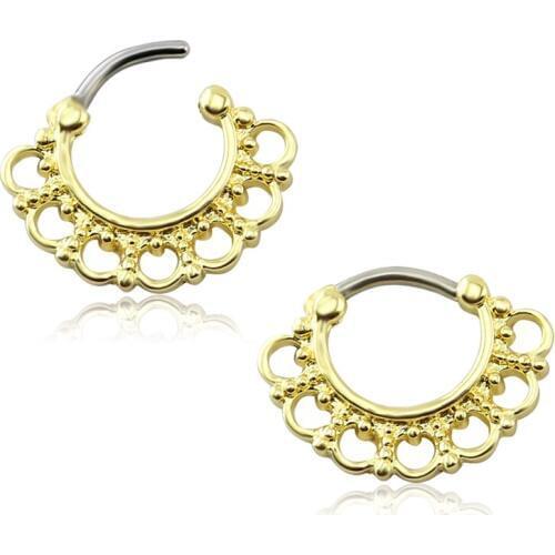 1.2*8mm Indian Style Nose Piercing Rings Stainless Steel Septum Clicker Hypoallergenic Ring In The Nose Piercing Make In China