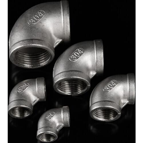 1pc 304 stainless steel elbow variable diameter elbow 45/90 degree inner and outer wire elbow elbow 3/4" DN20,1/2" DN15,1"