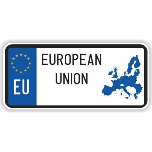 Hot Creative European Union Car Sticker Motorcycle Decal Vinyl Cover Scratches Waterproof PVC 6.5cm X 15cm