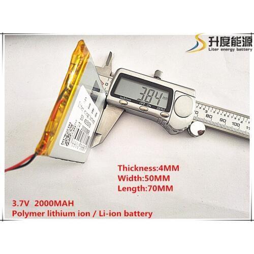 10pcs [SD] 3.7V,2000mAH,[405070] Polymer lithium ion / Li-ion battery for TOY,POWER BANK,GPS,mp3,mp4,cell phone,speaker