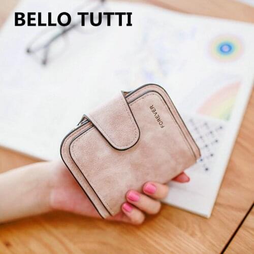 BELLO TUTTI Men PU Leather Short Key Wallet Card&ID Holder Women Coin Purse Money Clip Zipper Clutch Bag Change Pocket Handbag