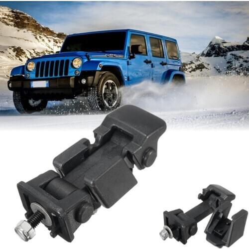 New 1 Set Black Hood Lock Bracket Latches Buckle Holder For Jeep /Wrangler 2007-2016