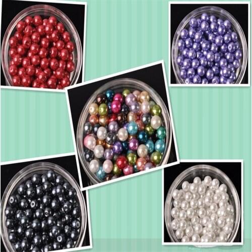 Bulk Wholesale 4mm 6mm 8mm Glass Pearl Round Loose Spacer Beads Lots