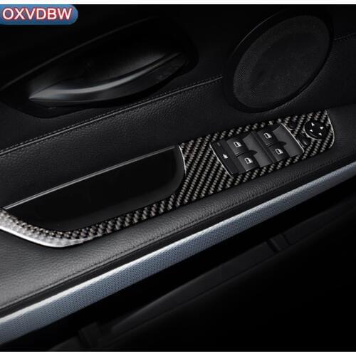 Carbon Fiber Car Interior Decoration Door Window Switch Cover Trims For bmw e90 2005-2012 3 series LHD RHD Accessories Stickers