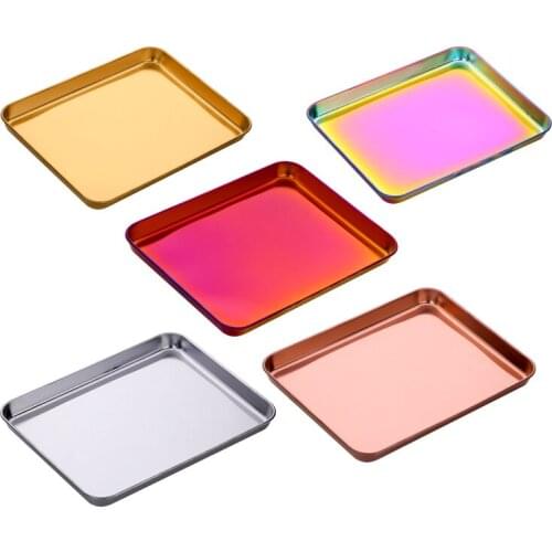 Rectangular Plate Stainless Steel Baking Flat Plate Household Steamed Rice Plate Baking Plate Towel Plate Tray