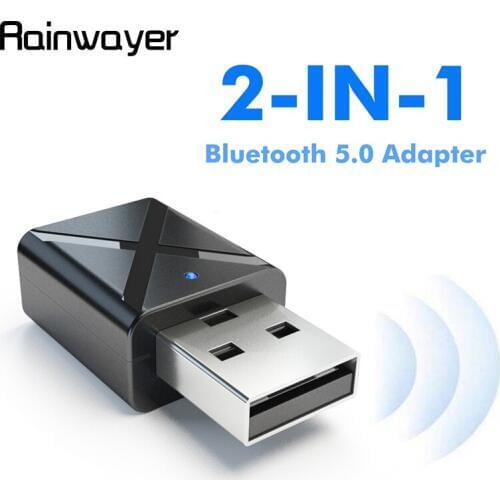 Rainwayer Bluetooth 5.0 Stereo Audio Receiver Transmitter 3.5mm AUX Bluetooth Transmitter Mini Wireless Adapter For Car TV PC A2