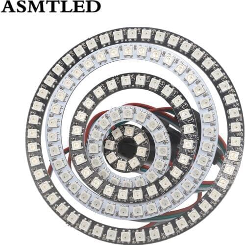 8/16/24/35/45 Leds WS2812B Pixel Individually Addressable Ring DC5V WS2812 Built-in IC Full Color LED Circle Led Modules Light