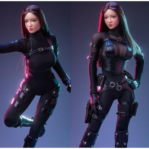 Per-sale 1/6 Female Agent Black Combat suit Stealth Clothes 3S001/3S002 for 12 inches Female Action Figure Doll