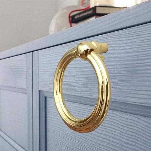 Vintage Round Ring Furniture Door Pull Handle Alloy Cabinet Dresser Drawer Knobs Handle Cupboard Door Ring