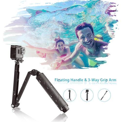 Waterproof Selfie Stick Long Floating Hand Grip 3-Way Grip Arm Monopod Pole Tripod for Xiaomi YI 4k SJCAM EKEN GoPro Hero 8 7 64