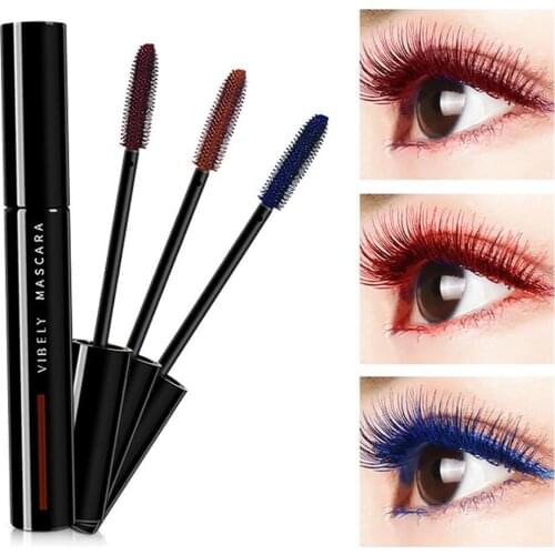 5 Color Mascara Waterproof Long-Lasting Silky Curling Makeup Blue Yellow Red Green Volume Eye Orange Lengthening Cosmetics S8S8