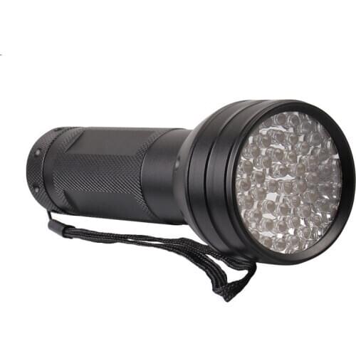 High quality UV Light 51 LED 395-400nm UV LED Flashlight torch light lamp safety UV detection AA battery lights Purple outdoor