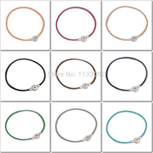 12pcs/lot New Snake Pu leather snap button necklace pendant jewelry diy snap charm button pendant Magnetic Clasp necklace