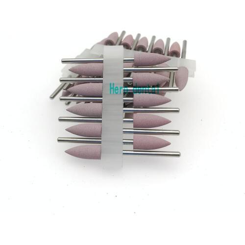 50pcs Dental Silicone Rubber Resin Base Hidden Denture Polishing Burs model 406 pink