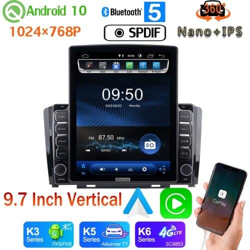 9.7" Vertical Tesla Android 10 Car Media Radio GPS PX6 4+64G For Great Wall Hover Haval H6 2009-2017 SPDIF 360 Panoramic Camera