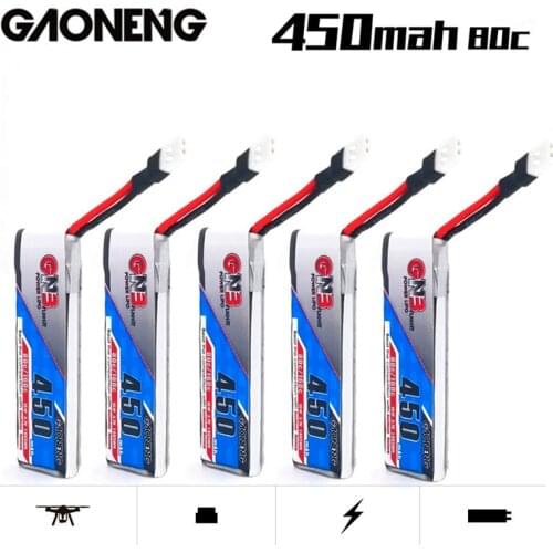 1-10PCS Gaoneng GNB 450mAh 3.7V 1S 80C/160C 1S HV Lipo Battery For RC Helicopter Quadcopter FPV Racing Drone Parts