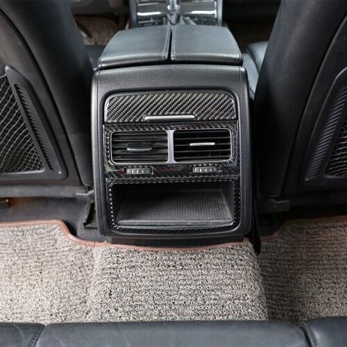Car Interior Carbon Fiber Exhaust Vent Frame Decoration 3D Sticker Trim Accessories For Volkswagen Touareg 2011-2018
