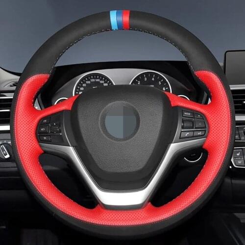 Car Steering Wheel Cover Non-Slip Black Genuine Leather For BMW F20 2012-2018 F45 2014-2018 F30 F31 F34 2013-2017 F32 F33 F36