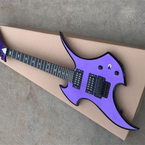 Purple body electric guitar, red sandalwood tuning fork, black hardware, personalized chemical factory, personalized service