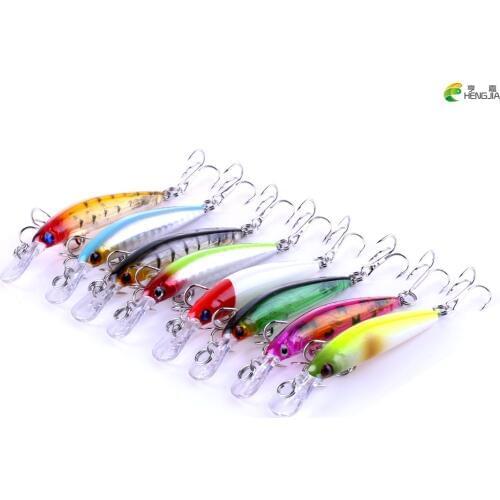 HENGJIA 7CM 4G 8#hooks hard plastic minnow fishing lures artificial wobblers pesca swim baits pesca fishing tackles