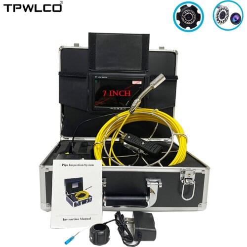 Pipe Surveillance Camera With 12pcs LED 23MM Lens 7inch Color Video Sewer Drain Inspection Camera Industrial Pipeline Endoscope
