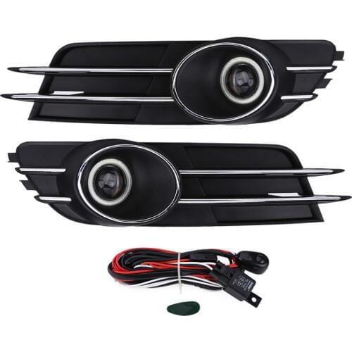 Car Front Bumper Foglight Grille Fog Light Lamp Set for Audi A6 C7 2011-2015 Fog Light Lamp Covers Racing Grilles Replacements
