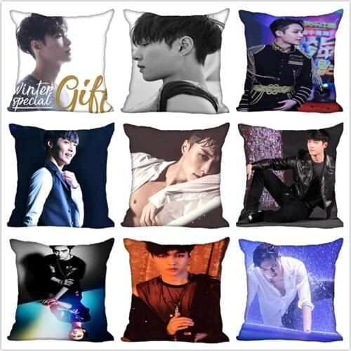Custom KPOP EXO Lay Square Pillowcase Custom Zippered Bedroom Home Pillow Cover Case 1pcs custom 40x40cm