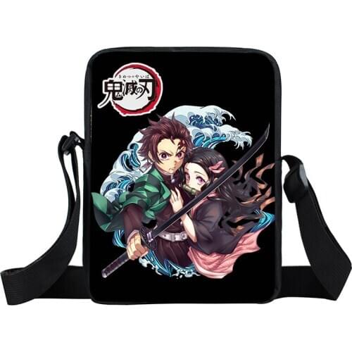 Demon Slayer Kimetsu No Yaiba Mini Messenger Bag Boys Girls Schoolbags Travel Shoulder Bag Cross Bag Kids Gift Bookbag
