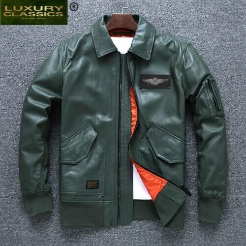 Leather Genuine Plus Size Jacket Men Clothes 2021 Winter Sheepskin Coat Streetwear Mens Moto Biker Leather Jackets 1902