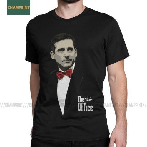 The Office Godfather Michael Scott Men T Shirts Tv Series Dwight Schrute Jim Halpert Dunder Tees Short Sleeve T-Shirts Cotton