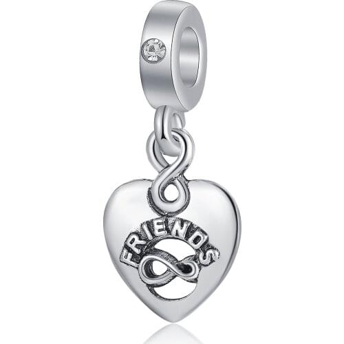 New Original Alloy Bead Ethnic Style Love Fashion Friends Letters Fit Pandora Bracelet Bangle Necklace DIY Women Jewelry